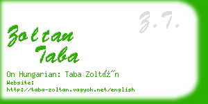 zoltan taba business card